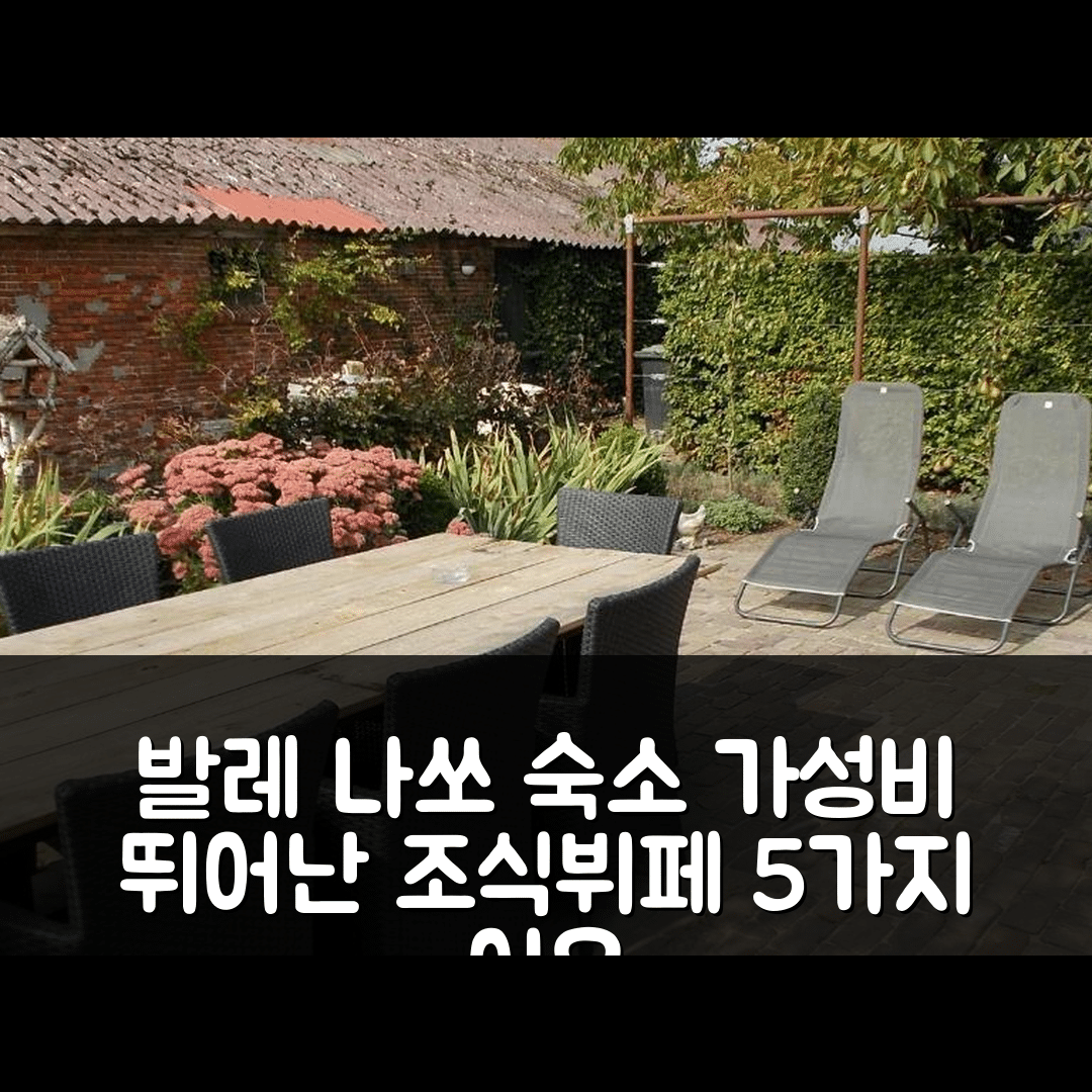 발레 나쏘 숙소 여행 호텔 추천 벳 오프 드 레스 | 가성비와 조식 뷔페로 매력적인 5가지 이유