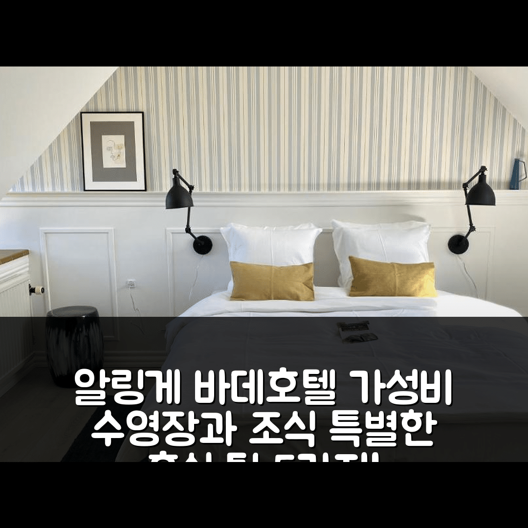 알렌 숙소 여행 호텔 추천 알링게 바데호텔 | 가성비 수영장과 조식으로 특별한 휴식 5가지 팁